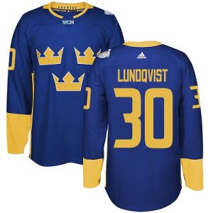 Kinder Team Schweden #30 Henrik Lundqvist Authentic Königsblau Auswärts 2016 World Cup